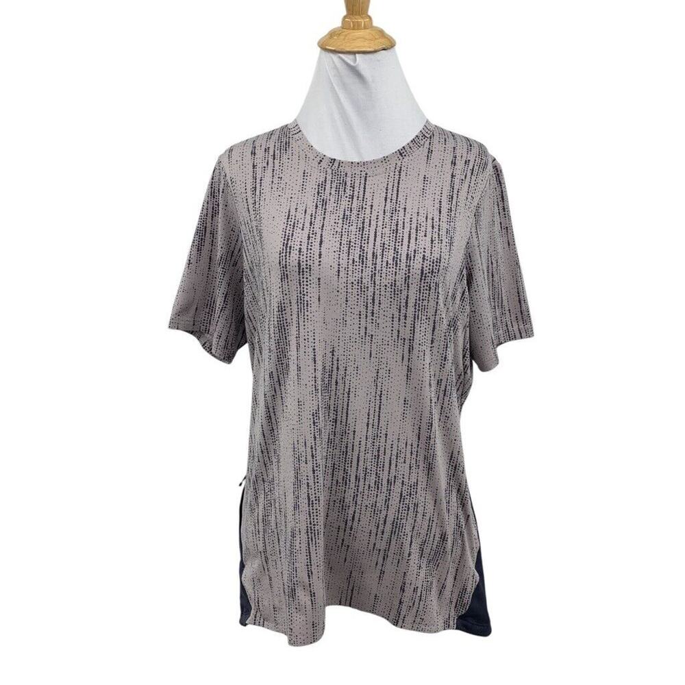 Rei Coop Shirt Womens M Medium Pewter Dot Link Short Sleeve Vented Contrast Back